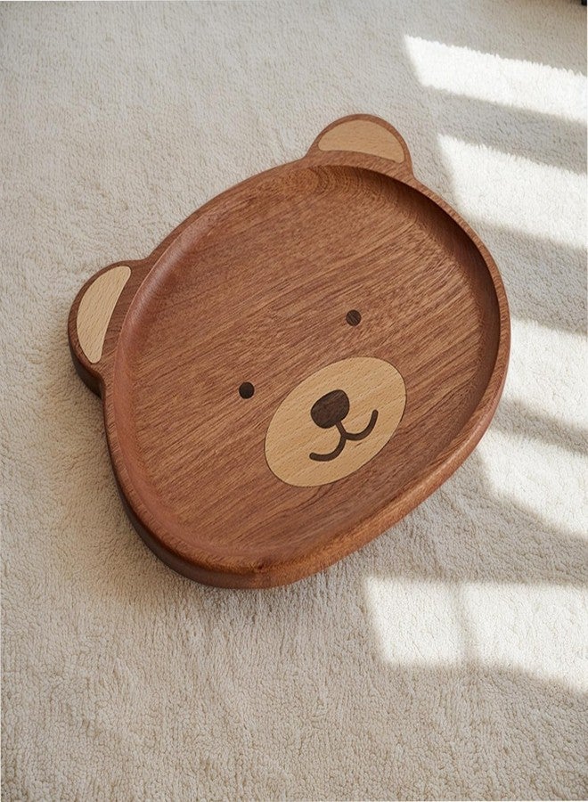MultiBey Bear Shape Wooden Serving Tray Serving Platter Decorative Dish Plate Serving Dish for Party Favor Restaurant Cafe Dining Table, Ebony Wood L - Image 2