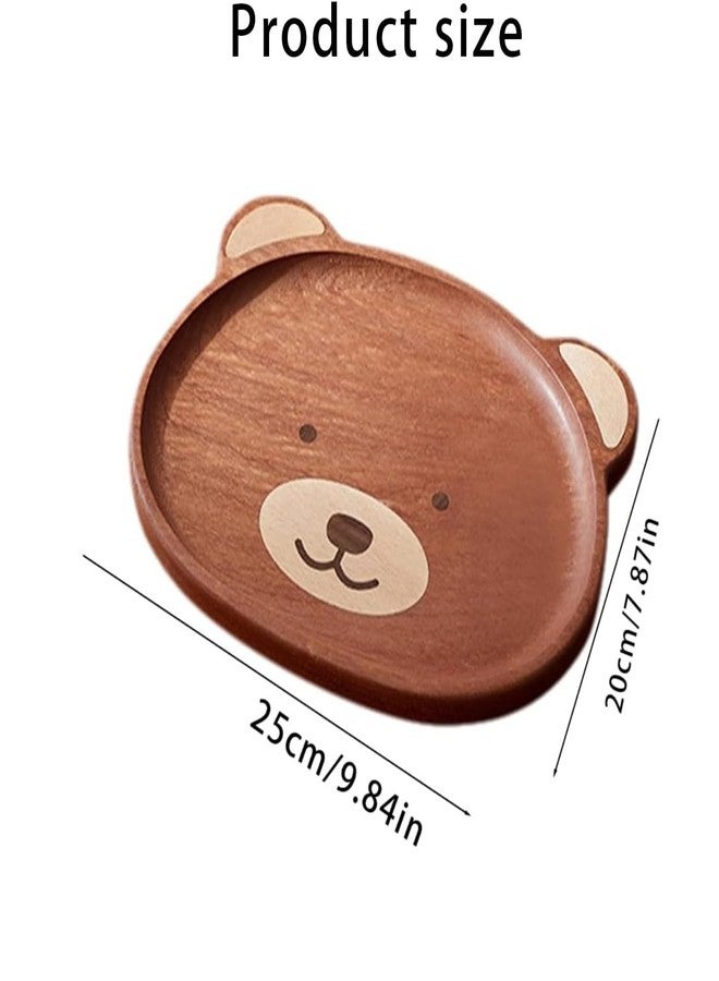 MultiBey Bear Shape Wooden Serving Tray Serving Platter Decorative Dish Plate Serving Dish for Party Favor Restaurant Cafe Dining Table, Ebony Wood L - Image 4