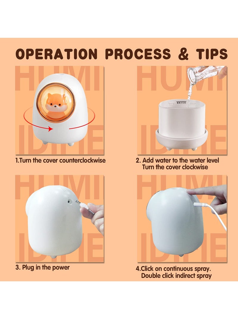 SYOSI مرطب هواء للأطفال، مرطبات هواء لغرف النوم، مرطب هواء صغير للنباتات للمكتب مع إعدادات ضباب عالية ومنخفضة، وضعان للضباب، هادئ للغاية، حتى 12 ساعة، أبيض 400 مل - Image 4