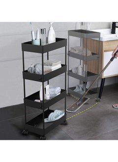 Arabest Slim Storage Cart,3 Tier Bathroom Rolling Utility Cart Storage Organizer Slide Out Cart, Mobile Shelving Unit Organizer Trolley for Office Bathroom Kitchen Laundry Room Narrow Places, Black  - Image 5