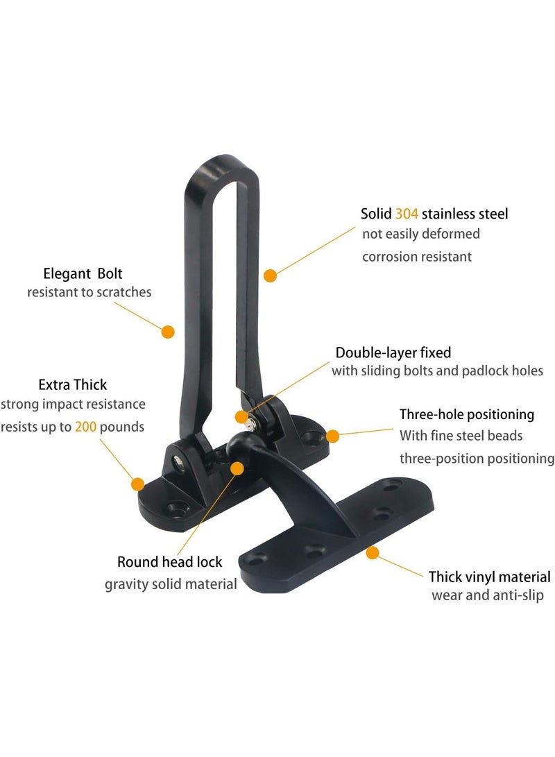 HOMESTAR Door Reinforcement Lock Latch Swing Bar Lock for Home Security Front Door Locks for Kids Thicken Solid Aluminium Alloy - Image 2