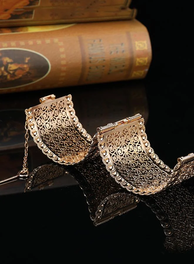 Take Two Gold Filigree Bangle Bracelet for Women - Casual Wear.