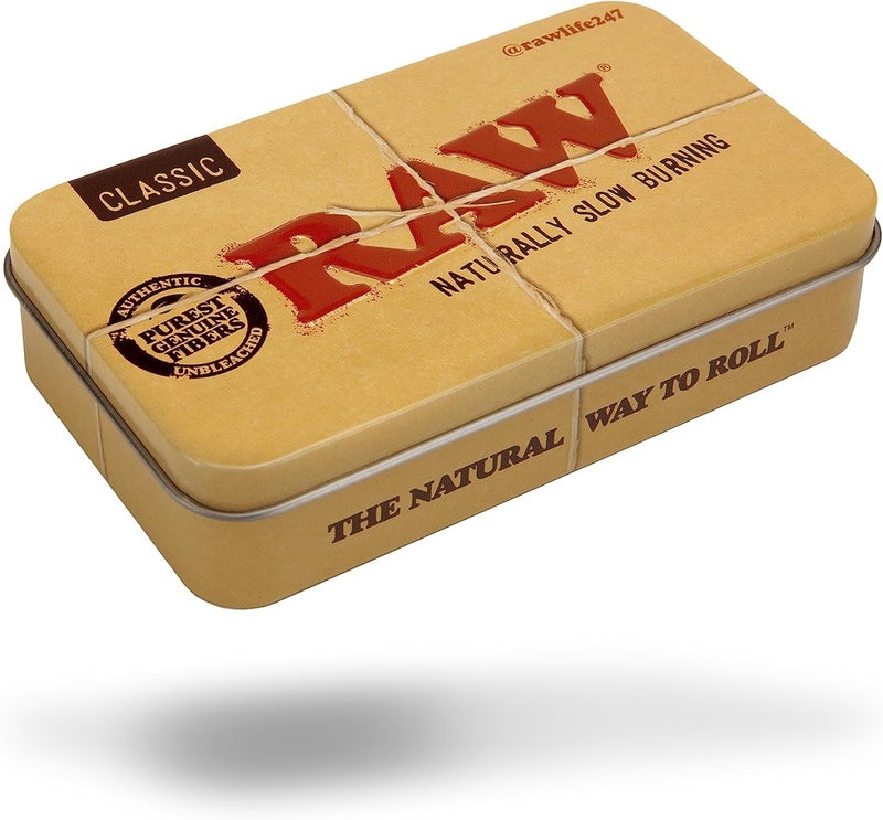 Raw أقماع كلاسيكية بطيئة الاحتراق - مسبقة التعبئة 1 1/4 داخل علبة معدنية مع أنابيب التعبئة | 20 عبوة | - Image 2