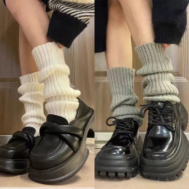Autumn Winter Casual Leg Warmers Knit Socks Socks 40cm color with more points 