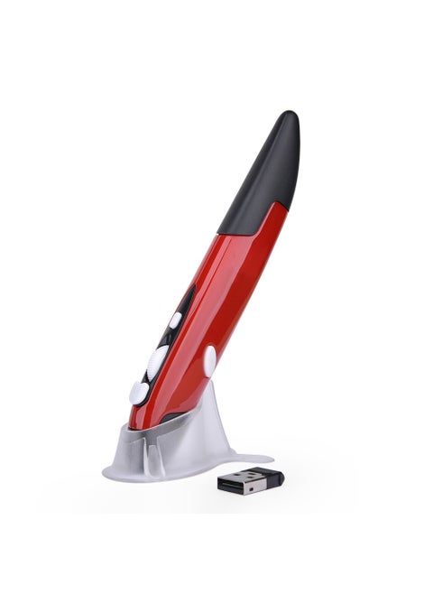 Wireless Pen Mouse PR03, Sleek Handwriting Optical Red