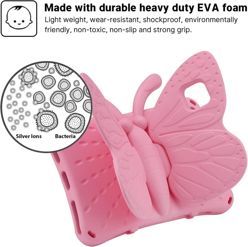 FunnyWin AWH iPad 10 10th Generation Case Kids,iPad 10 10.9 2022 Butterfly Case with Kickstand Light EVA Full Boby Drop Protective Rugged Shockproof Kid-Proof iPad 10 Kids Case for Girl Kid Gift (Pink) - Image 3