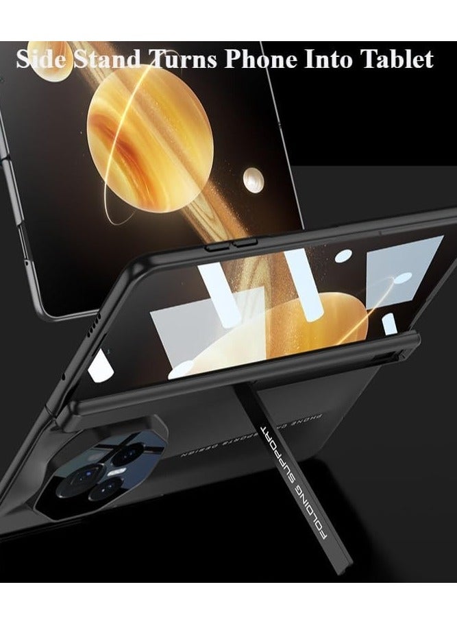 حافظة لهاتف Honor Magic V3 (2024)، حافظة هاتف غير لامعة مع واقي شاشة أمامي وحامل، غلاف خلفي رفيع جداً ومضاد للصدمات. - Image 2