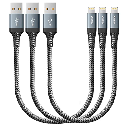 ohbox Short iPhone Charger Cable 1FT, [Apple MFi Certified] 3Pack USB Lightning Cable Fast Charging, i Phone Charging Cord Compatible with iPhone 14/13/12/11/Pro/Max/Mini/X/Plus/8/7/6/5S/SE/Plus/iPad - Image 1