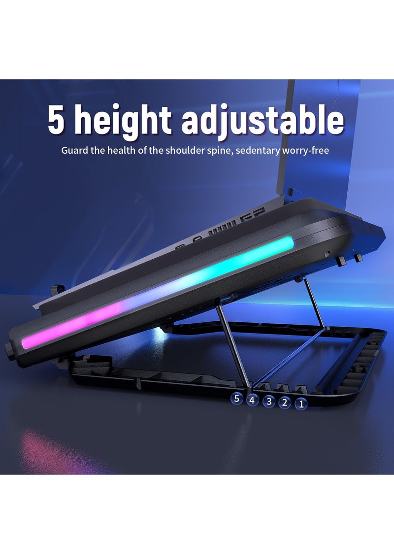XiuWoo Gaming Laptop Cooling Pad with Powerful Turbo Fan, Infinitely Variable RGB Laptop Cooler, Sealed Foam for Rapid Cooling of 14-21-inch Laptops  - Image 2