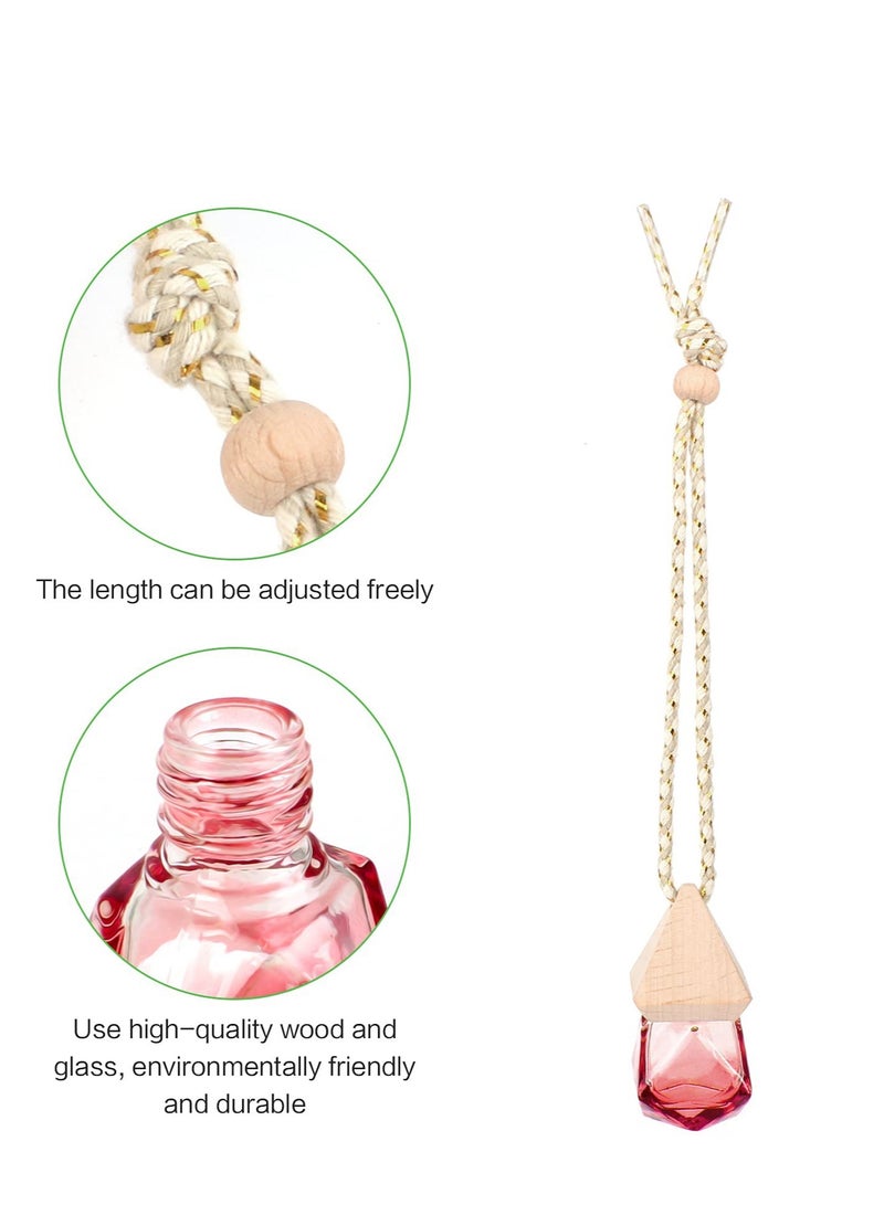 Excefore Car Perfume Bottle Diffuser,5 Pieces 8ml Car Perfume Glass Bottle Refillable Car Perfume Bottle Empty Air Freshener Car Hanging Perfume Bottle for Car Home Office - Image 3