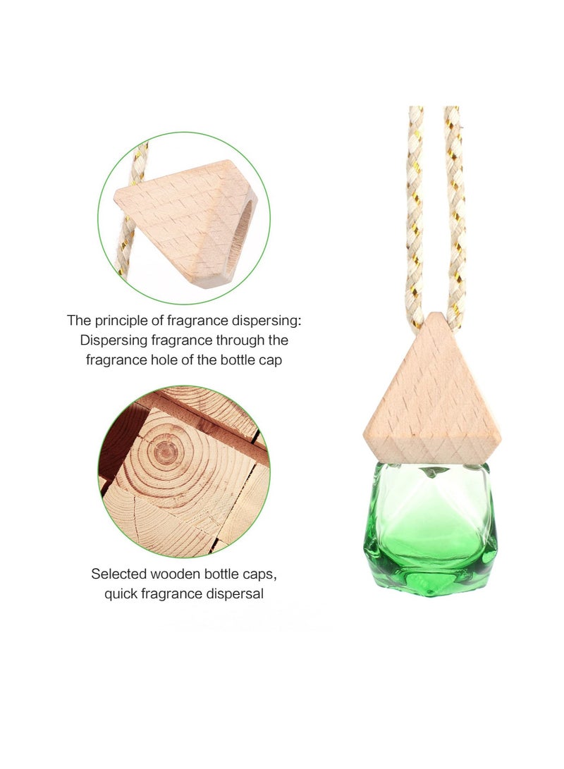 Excefore Car Perfume Bottle Diffuser,5 Pieces 8ml Car Perfume Glass Bottle Refillable Car Perfume Bottle Empty Air Freshener Car Hanging Perfume Bottle for Car Home Office - Image 2