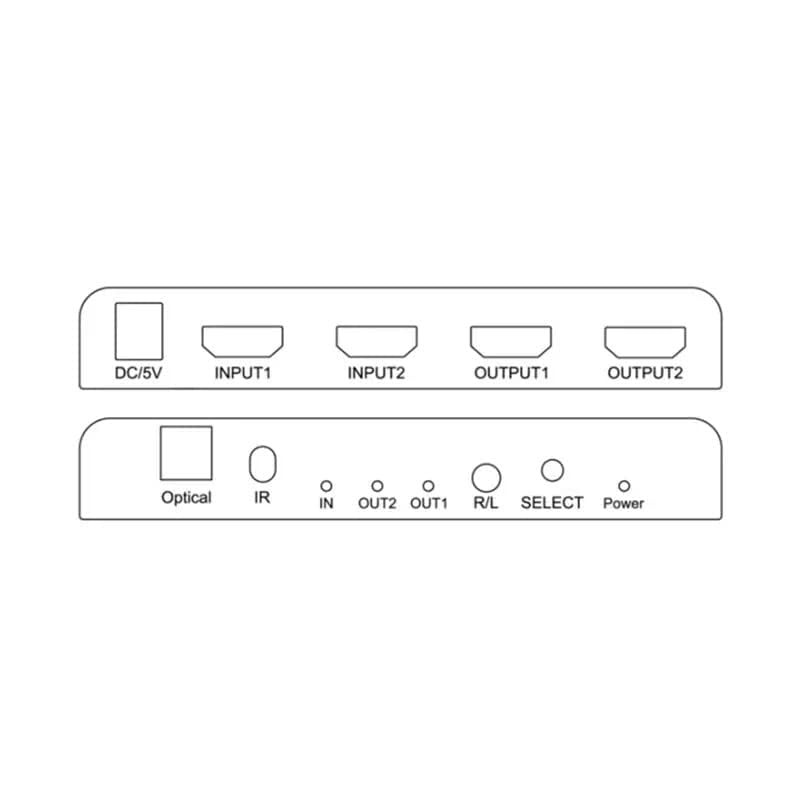 VIBOTON HDMI Splitter, 2x2 HDMI2.0 Switch Splitter,2 in 2 Out HDMI Switcher with SPDIF Audio 3.5mm Selector, Support HD 4K, 3D, 1080P for HDTV Blu-Ray-Player Fire Stick Xbox etc. - Image 5
