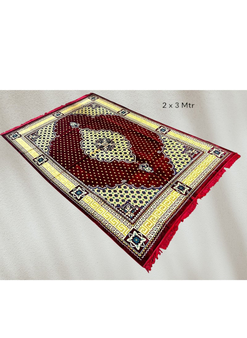 GO2CAMPS GO2CAMPS Premium Quality Turkey Majlis Mat , Majlis Carpet ( 2x3 Mtr ) Living Room Rug Cushion Soft,Shine,Desert Mat,Camping Mat,Picnic Mat,Camping Rug,Carpet for Living Room,Office  - Image 1