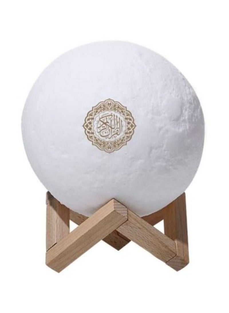 Quran Moon Lamp Bluetooth Speaker With Remote White/Gold/Beige - Image 2