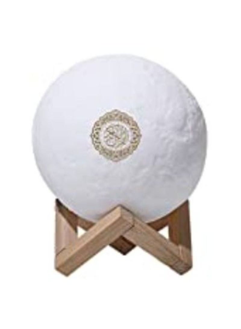 Quran Moon Lamp Bluetooth Speaker With Remote White/Gold/Beige - Image 1
