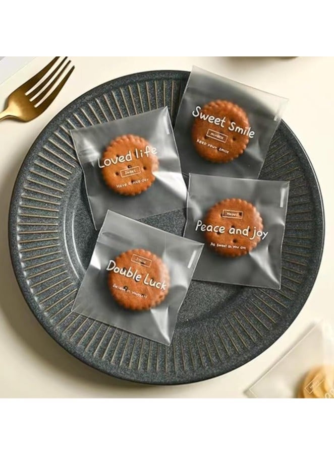 100 Self-Sealing Fortune Cookie Bags, Resealable Cookie Snack Cellophane Bags, Plastic Bags for Baking Cookies and Candies (7x10 cm) - Image 5