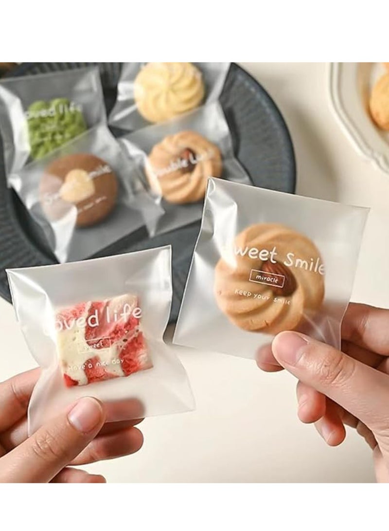 100 Self-Sealing Fortune Cookie Bags, Resealable Cookie Snack Cellophane Bags, Plastic Bags for Baking Cookies and Candies (7x10 cm) - Image 2
