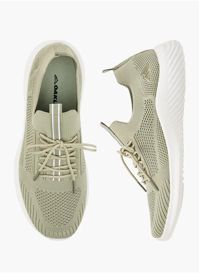 Oaklan by Shoexpress Women's Textured Lace-Up Sports Shoes With Pull Tabs
