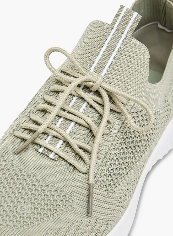 Oaklan by Shoexpress GREEN Women's Textured Lace-Up Sports Shoes With Pull Tabs for Women | Best Price UAE