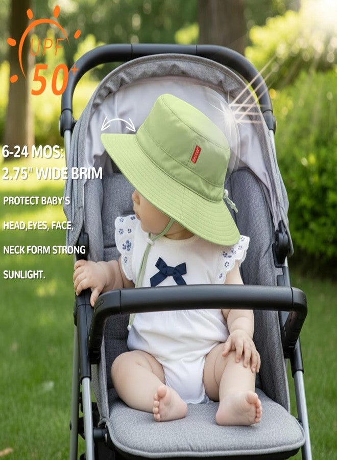 HECCEI Baby Sun Hat with Wide Brim - Windproof, Sunscreen, Warm, DryShade PackNest UPF 50+ Beach Hat for Outdoor, 6-24 Months Green - Image 2