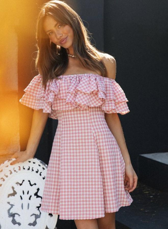 YUNIQEE Gingham Ruffle Dress  - Image 1