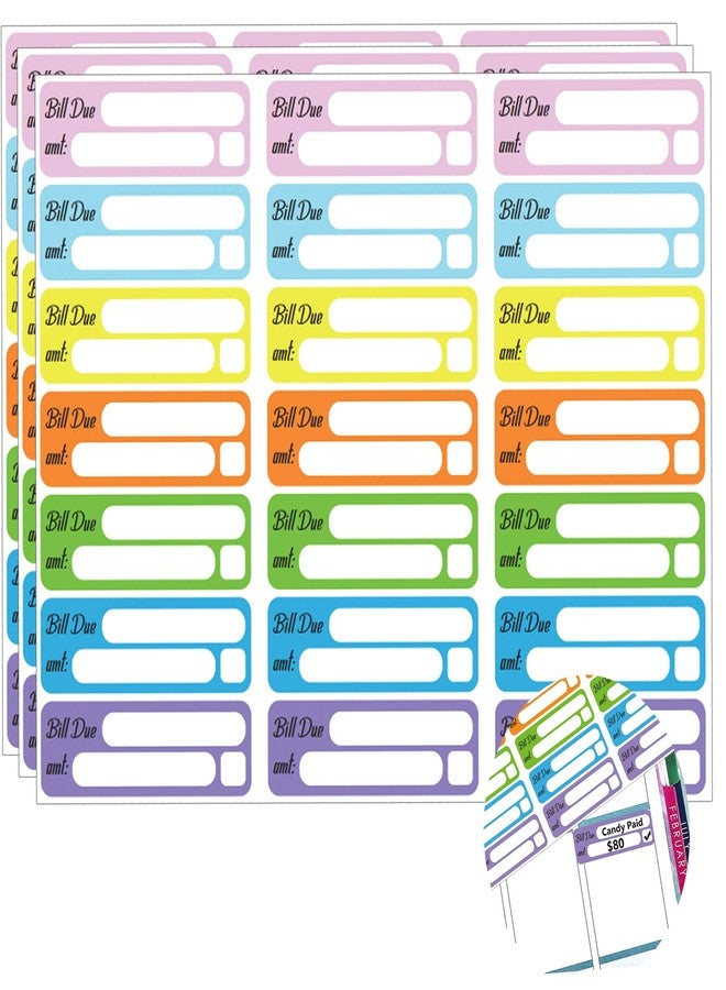 wootile Bill Due Pay Planner Sticker 210PCS Day Calendar Reminder Labels 0.5''x1.5'' Due Bill Organizer Labels Bills Dues Tracking Label Pay Planners Reminder for Planners Scrapbooking&Journals Budgeting - Image 1