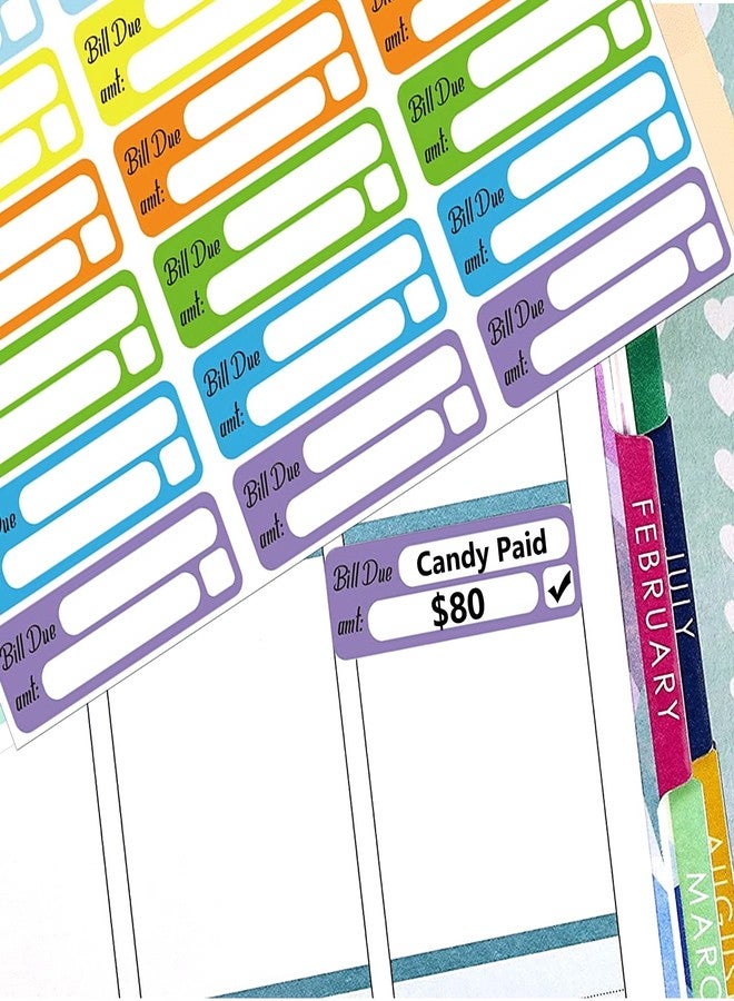 wootile Bill Due Pay Planner Sticker 210PCS Day Calendar Reminder Labels 0.5''x1.5'' Due Bill Organizer Labels Bills Dues Tracking Label Pay Planners Reminder for Planners Scrapbooking&Journals Budgeting - Image 2