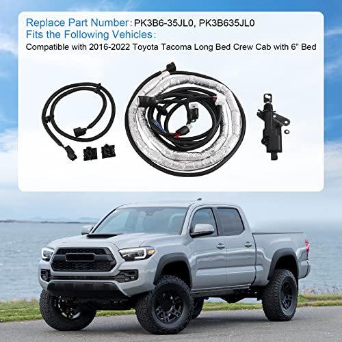 DICMIC Power Tailgate Bed Remote Lock Assembly Kit Compatible with 2016-2022 Toyota Tacoma Long Wheelbase Bed Replace# PK3B6-35JL0 - Image 3