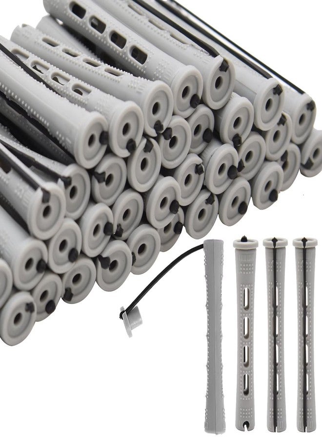 FEEL ME 40PCS Perm Rods For Short Hair Grey Small Perm Rods For Natural Long Hair 0.59 inch Heatless Non-slip Hair Rollers DIY Hairdressing Tools - Image 1
