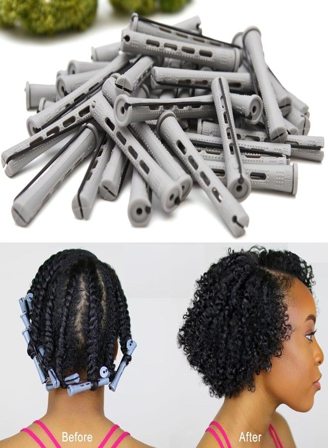 FEEL ME 40PCS Perm Rods For Short Hair Grey Small Perm Rods For Natural Long Hair 0.59 inch Heatless Non-slip Hair Rollers DIY Hairdressing Tools - Image 5