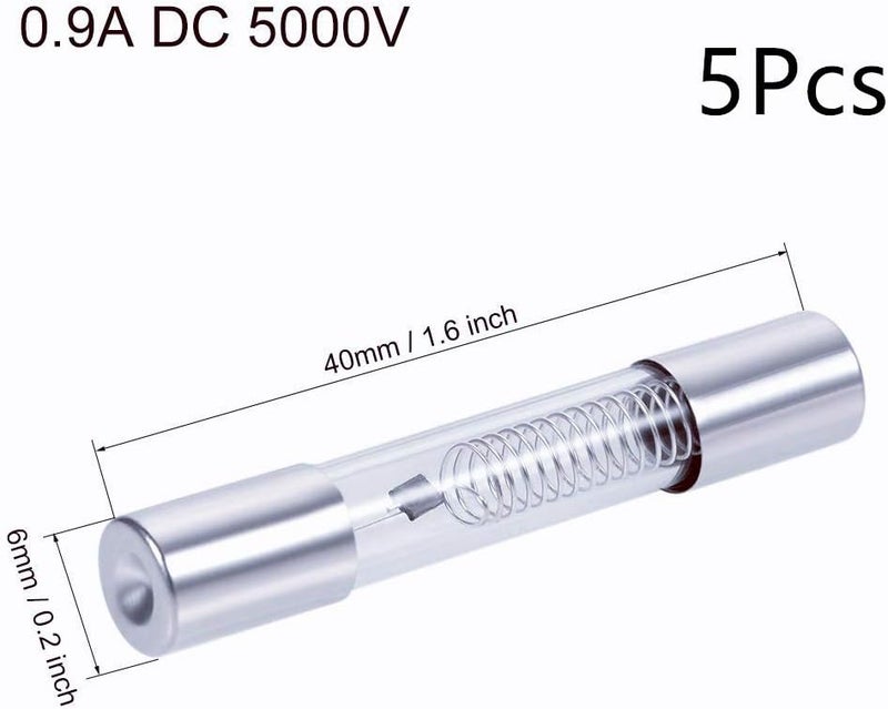 bnafes QMseller 5KV 0.9A Microwave Oven Protection High Voltage Fuse Tube 6x40mm 5pcs - Image 2