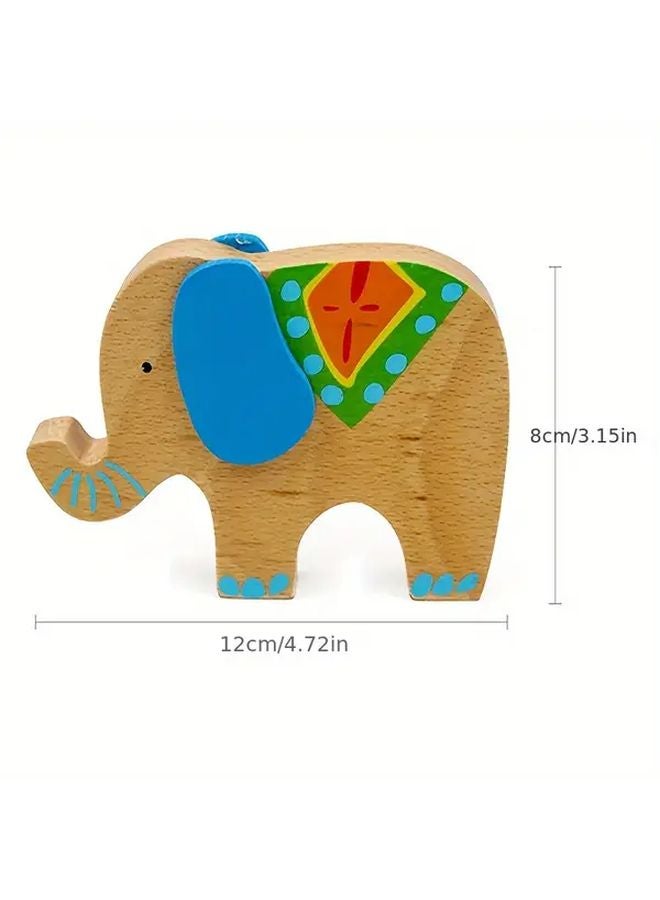 Elephant Balance Beam Toy Wooden Blocks For Kids Hand Eye Coordination Educational Desktop Game - Image 3