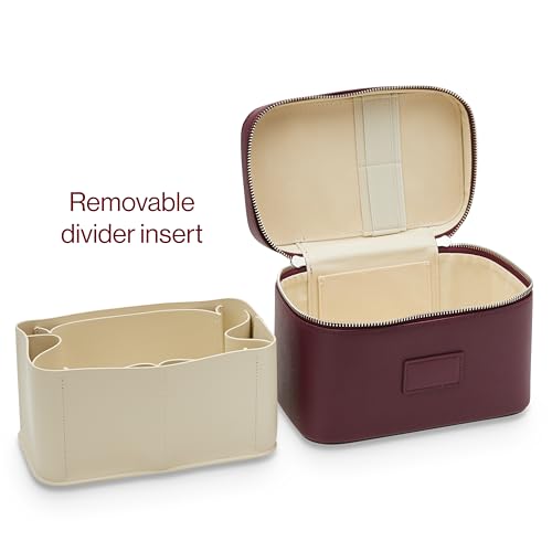 ETOILE - Mini Vanity Case Burgundy - Stylish Travel Makeup Bag Organizer With Removable Dividers - Image 4