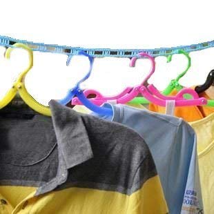 zefran 5 Meters Windproof AntiSlip Clothes Washing Line Drying Plastic Rope with Hooks - Image 5