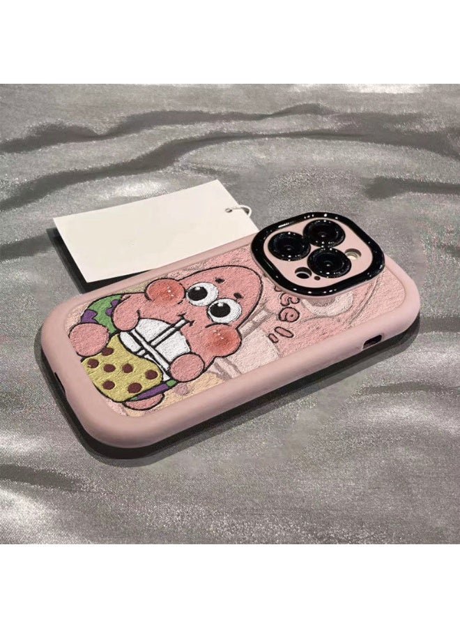 NIBEMINENT Pai Da Xing Milk Tea Protective TPU Case Cover For iPhone 15 Plus, Pink