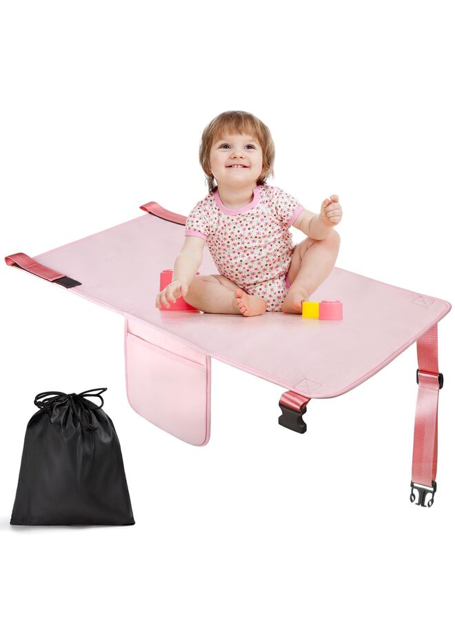 Toddler Airplane Bed, Kids Airplane Seat Extender Travel Bed, Kids Airplane Travel Essentials, Airplane Must Have for Toddlers, Portable Plane Bed for Flights(PINK) - Image 1