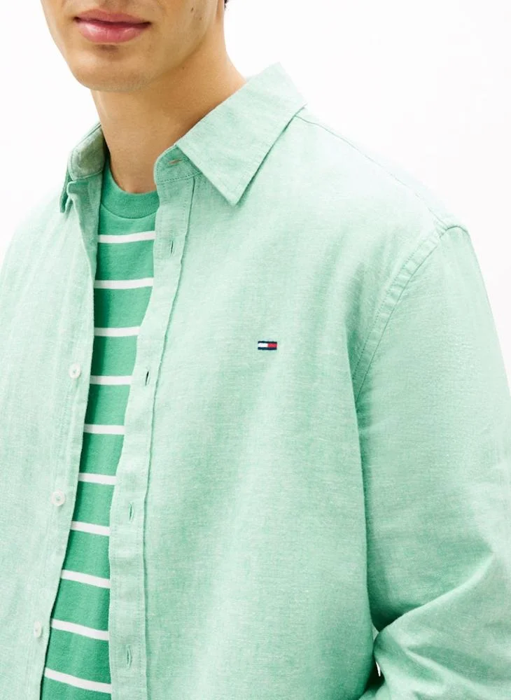 TOMMY JEANS Regular Fit Linen Blend Shirt