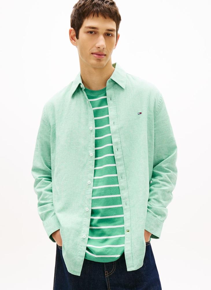 TOMMY JEANS Regular Fit Linen Blend Shirt - Image 1