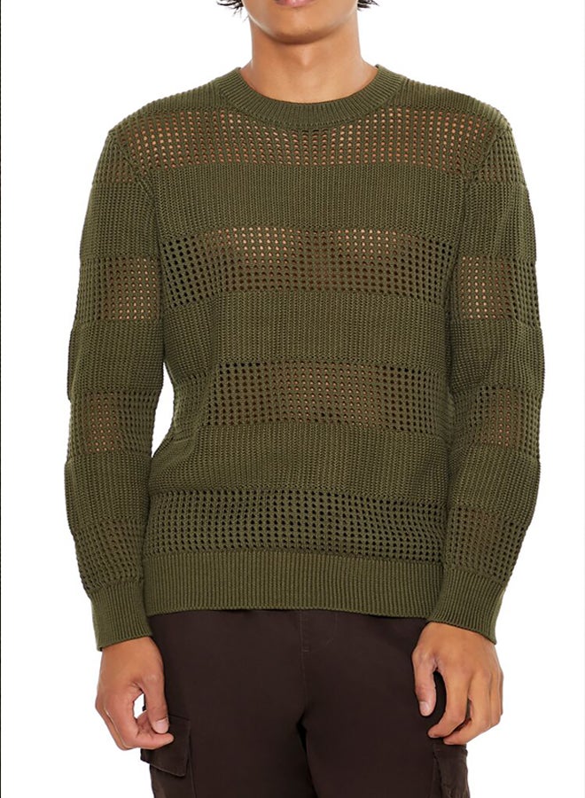 FOREVER 21 Striped Crochet Sweater  - Image 1