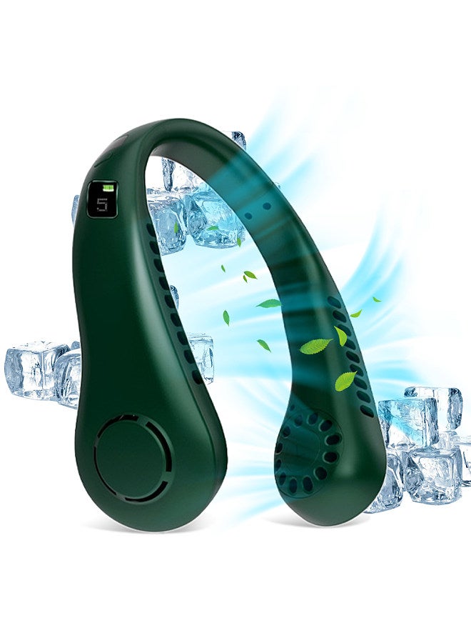 Fan 5 Gear Portable Leafless Digital Display Hanging Neck 2600mAh Large Capacity Lazy Air Conditioner USB H&held Small Fan  - Image 1