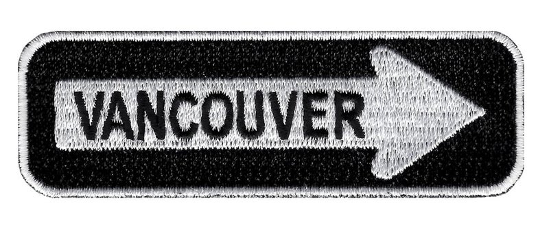 One Way Sign Vancouver Canada Embroidered Patch IronOn Highway Road Biker