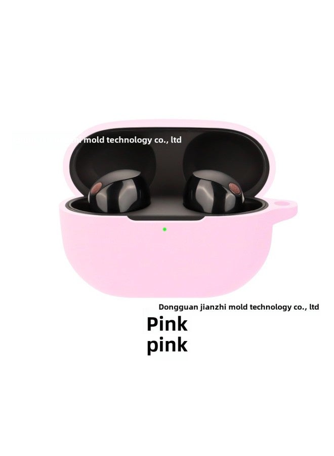 Sony WF-1000XM5 Earphone Protective Case Soft Bluetooth Silicone TPU Storage Cover Pure Color IP Series Accessories-Color:Pink-Model:XM5 - Image 1