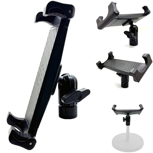 ChargerCity 360° Swivel Tablet Smartphone Mount Holder w/5/8 Tripod Mic Microphone Stand Adapter for iPad Air Mini iPhone Pro Max Galaxy Ultra Tab Pixel Slate - Image 3