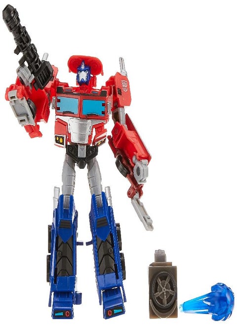 Transformers Toys Cyberverse Deluxe Class Optimus Prime Action Figure, Matrix Mega Shot Attack Move and Build-A-Figure Piece, for Kids Ages 6 and Up, 5-inch