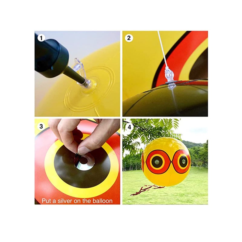 SOLARAE 3 Pcs Bird Balloons, Reflective Eyes Balloon Bird Repellent, Keep Birds Away Garden, Highly Effective, Easy to Use, Crops, Windows, Boats, Cars and Pools, Wildlife Friendly - Image 3