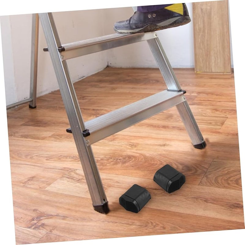 2Pcs Black Non Slip Rubber Ladder Feet Covers for Enhanced Stability Safety Replacement Accessories - Image 5