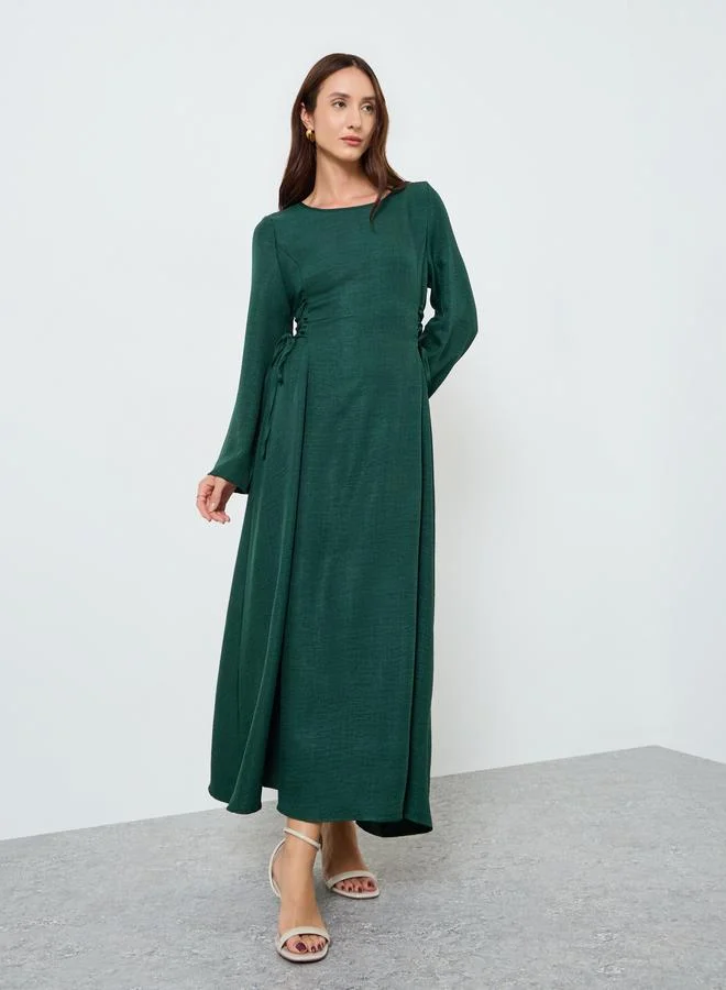 تايك تو Women Maxi Dress with Side Tie-Up Waist