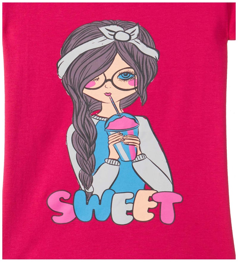 T2F Girl's Cotton Regular Fit T-Shirt(Pack of 5) - Image 3