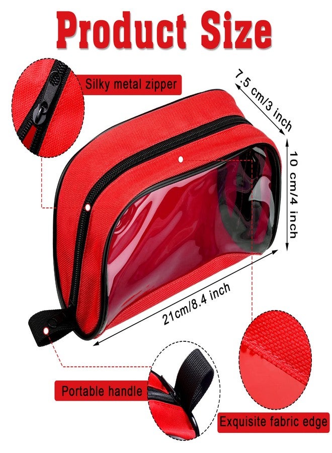 Oudain 4 Pcs Empty First Aid Pouch Color Coded First Aid Medical Kit Accessory Pouches Zippered Storage Medical Supplies Bag with Transparent Window for Travel, 4 Colors - Image 2
