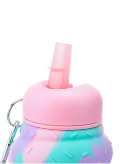 Excefore Roll Up Travel Kids Water Bottle - Collapsable and Foldable Water Bottle, Silicone Leak-Proof Water Bottle for School Camping and Kids, Unique Gift Idea for Girls(500ml )  - Image 2